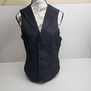 Modern Fit J. Ferrar Black & Purple 5 Button Up Suit Vest Men's Size S
